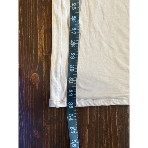 Sean with Ohpolly.com NWOT Wide Leg Jumpsuit 2 Tan Ruched Low Cut City Chic - Picture 13 of 14